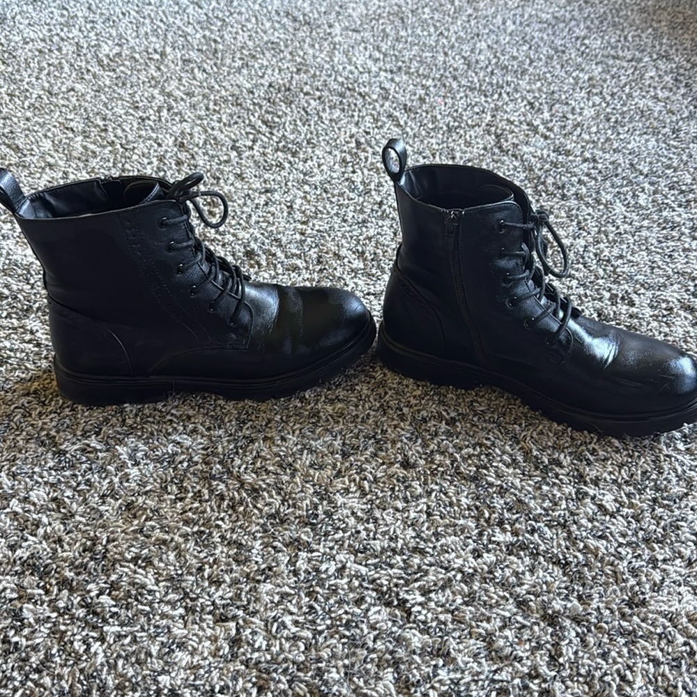 DREAM PAIRS Boys Girls Side Zipper Combat Ankle Boots(Toddler/Little Kid